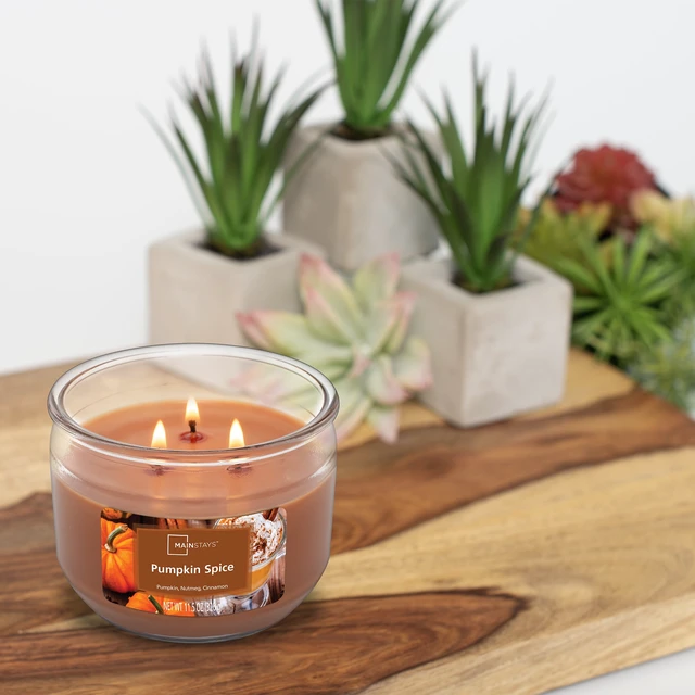 Alt view image 5 of 5 - Mainstays Pumpkin Spice Scented 3-Wick Candle, 11.5oz