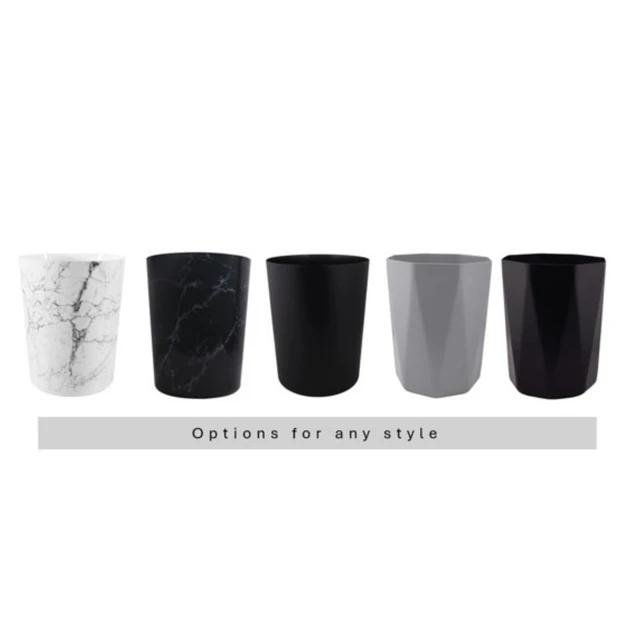 Alt view image 2 of 6 - Mainstays 5 Gal Gray Geometric Polypropylene Plastic Bathroom Wastebasket, Open Top