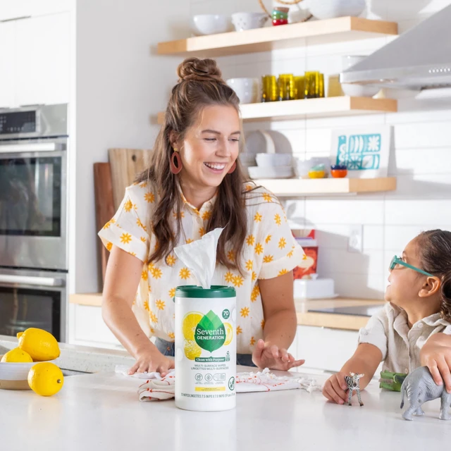 Alt view image 6 of 6 - Seventh Generation Multi-Surface All-Purpose Cleaning Wipes, Lemon Zest, 70 Count