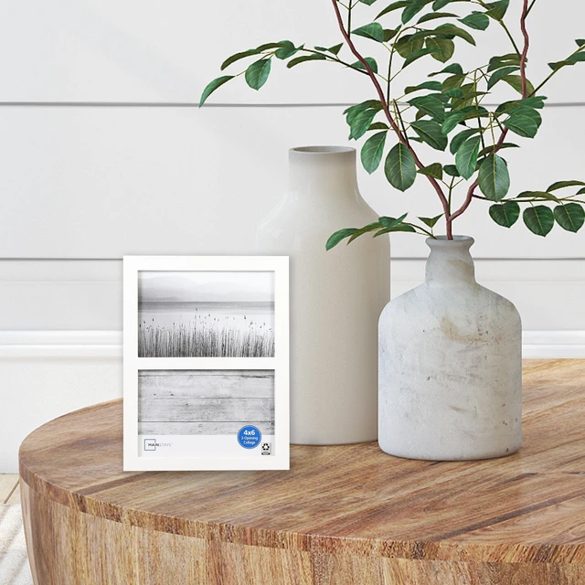 Alt view image 4 of 7 - Mainstays Linear Picture Frame, White, Holds Two 4x6 Photos