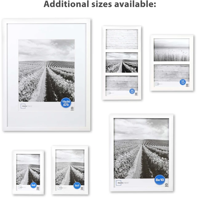 Alt view image 7 of 7 - Mainstays Linear Picture Frame, White, Holds Two 4x6 Photos
