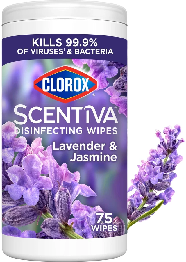Main image of Clorox Scentiva Disinfecting Wipes, Lavender and Jasmine, 75 Count