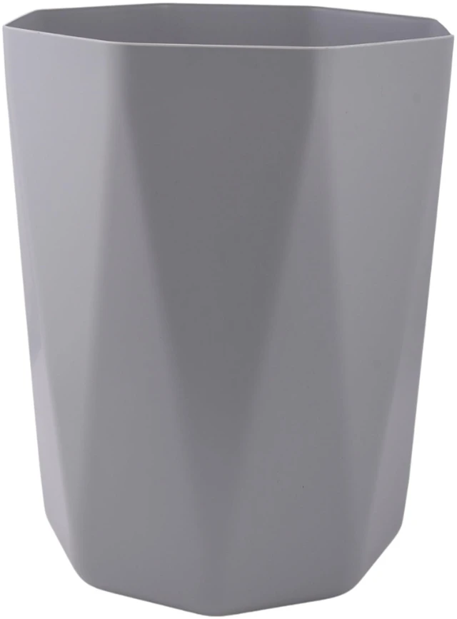 Main image of Mainstays 5gal Bathroom Wastebasket Gray Geometric Polypropylene Plastic Open Top