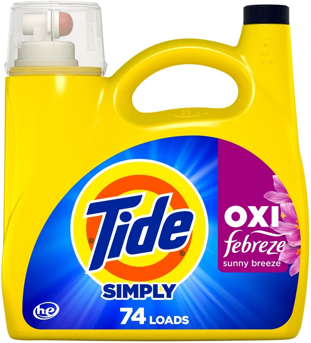 Main image of Tide Simply Oxi Boost + Febreze Odor Defense, 105 fl oz, 74 Loads, Sunny Breeze