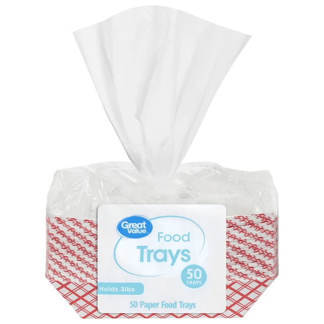 Alt view image 2 of 6 - Great Value Disposable Paper Food Trays, 3lb, 50-Count