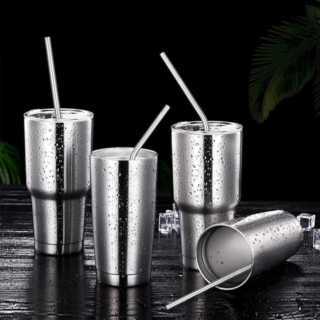 Alt view image 4 of 6 - Set of 4 Reusable Stainless Steel Straws, 10.5'' Long with Cleaning Brushes and Case, for 30 oz and 20 oz Tumblers