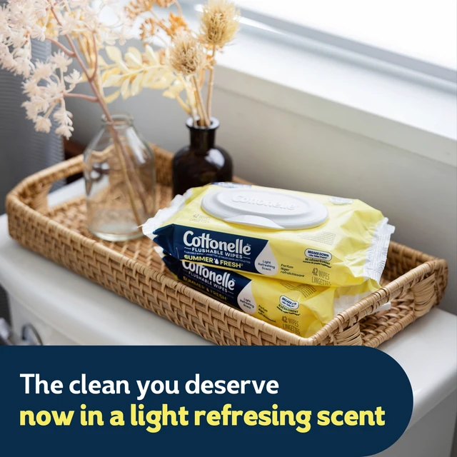 Alt view image 5 of 6 - Cottonelle Summer Fresh Scented Flushable Wipes, 2 Flip-Top Packs