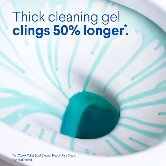 Alt view image 4 of 6 - Clorox Toilet Bowl Cleaner Clinging Bleach Gel, Kills 99.9% of Bacteria and Viruses, Ocean Mist, 24 Fl Oz, Pack of 2