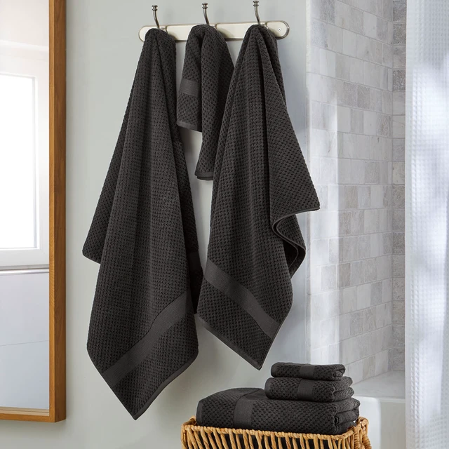 Alt view image 3 of 6 - Better Homes & Gardens Signature Soft Cotton Popcorn Textured Hand Towel, Grey Shadow
