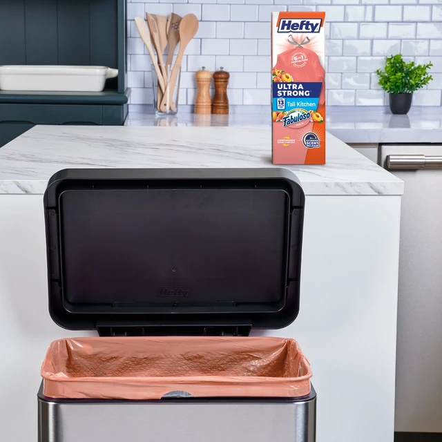 Alt view image 6 of 6 - Hefty Ultra Strong 13 Gallon Tall Kitchen Trash Bags, Peach, Fabuloso Peach Scent, 20 Bags