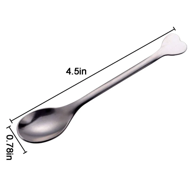 Alt view image 3 of 7 - Stainless Steel Demitasse Espresso Coffee Spoons, Set of 10, 4.5-Inch, Heart-Shaped Handle, for Dessert, Tea, Appetizer