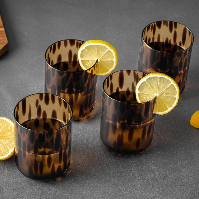 Alt view image 2 of 5 - Thyme & Table 12 fl oz Tortoise Brown Drinking Glass