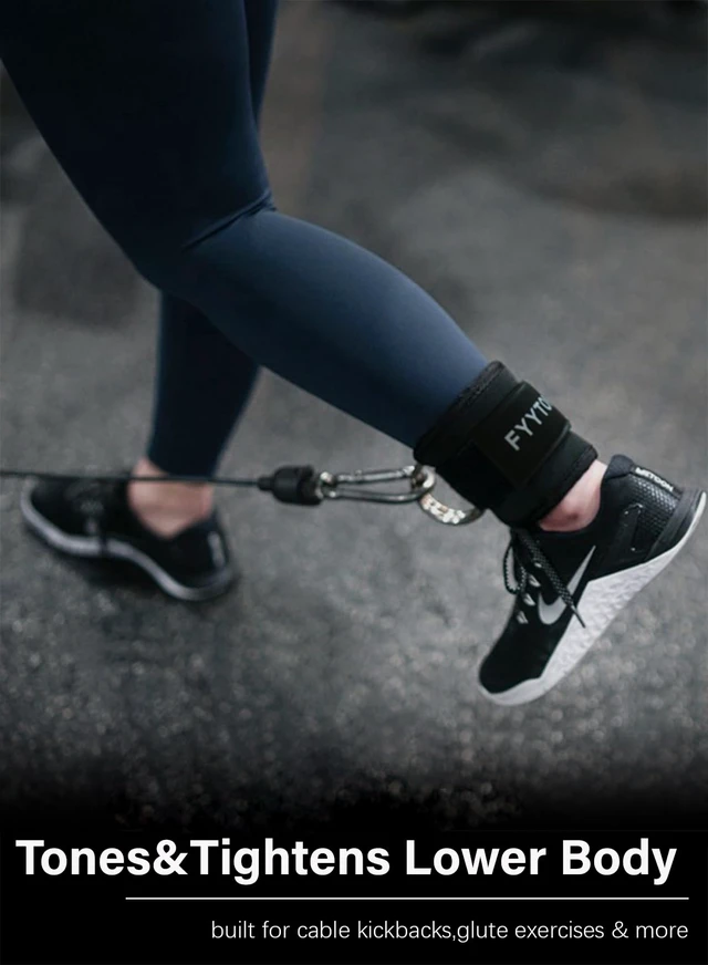 Alt view image 6 of 6 - Ankle Strap (Pair) for Cable Machine - Ankle Cuff for Kickbacks, Leg Extensions, Lower Body Exercises, Glute Workouts, Hip Abductors Exercise for Home & Gym
