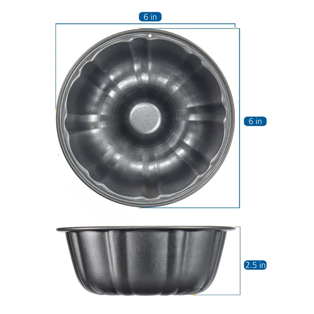 Alt view image 6 of 6 - Mainstays 6inch Mini Fluted Cake Pan, Carbon Steel