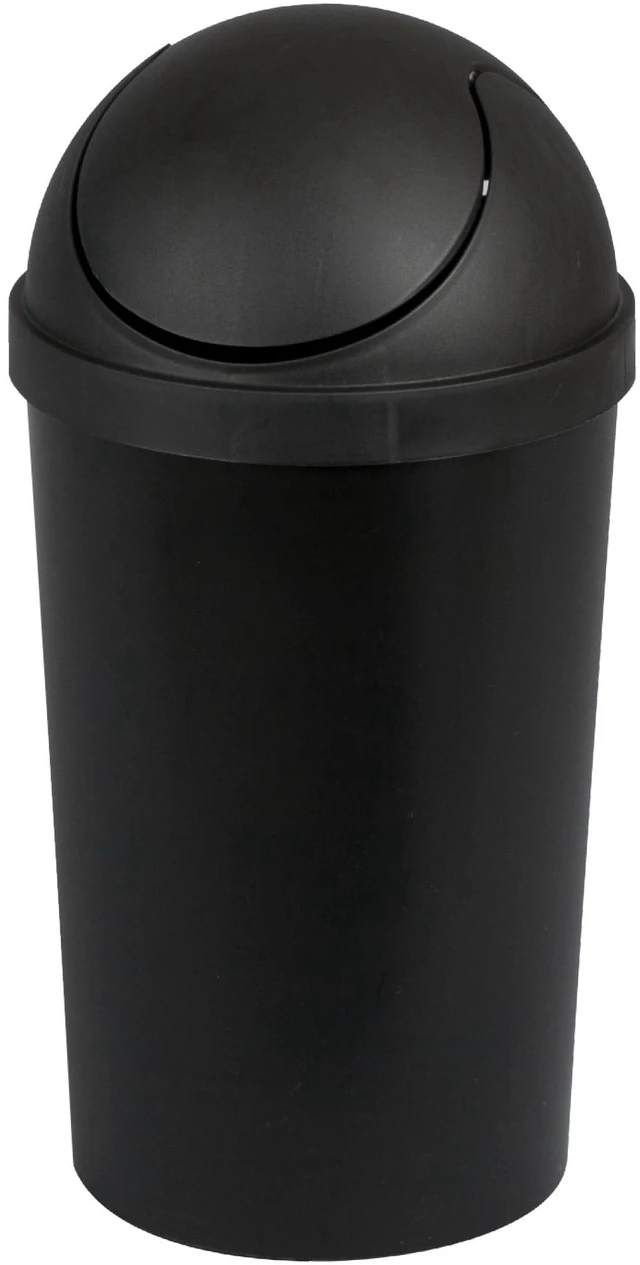 Main image of Sterilite 3 Gallon Plastic Small Bathroom Trash Can with Swing Top Lid, Black
