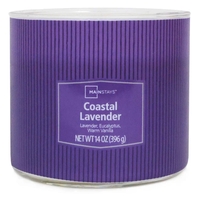 Alt view image 3 of 6 - Mainstays Coastal Lavender 3-Wick Decorative Wrap Candle, 14oz