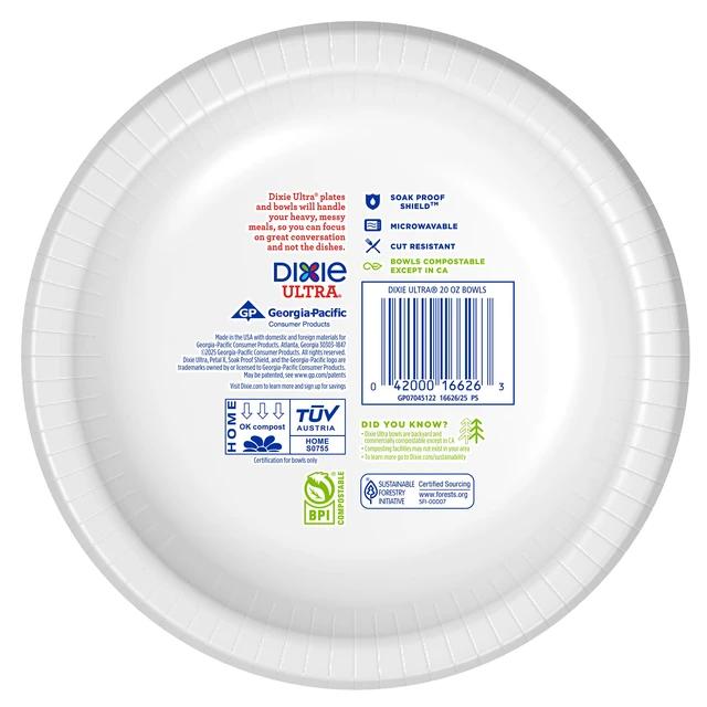 Alt view image 7 of 7 - Dixie Ultra Large Paper Bowls 20oz, 25 CT