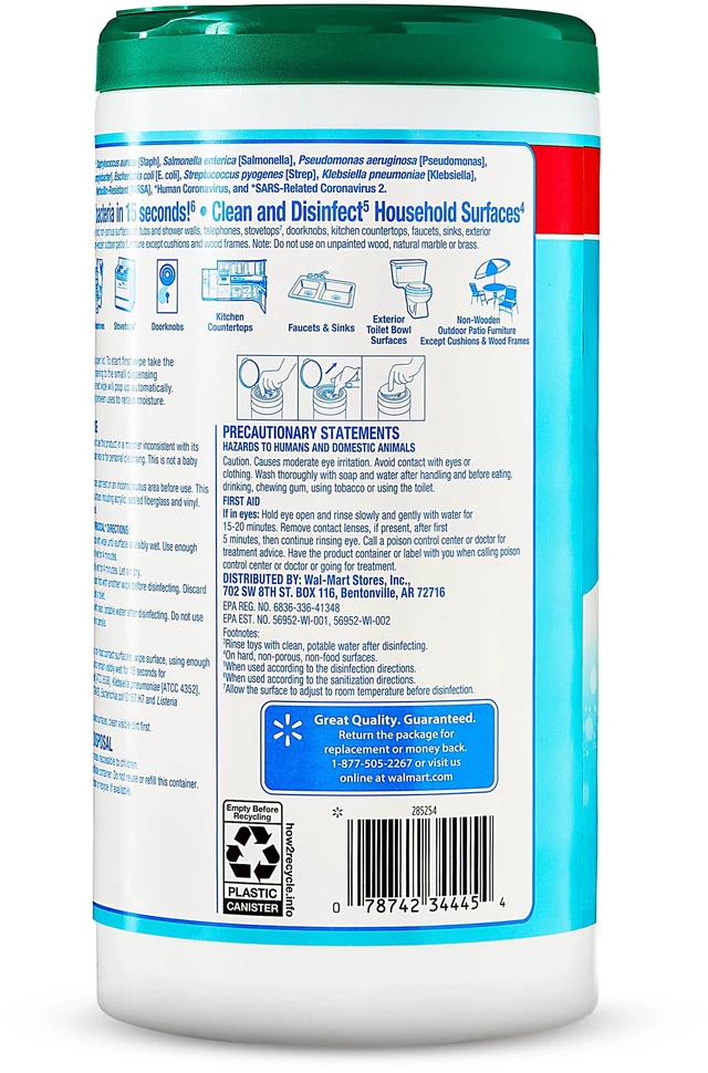 Alt view image 2 of 6 - Great Value Disinfecting Wipes, Fresh Scent, 75 Count