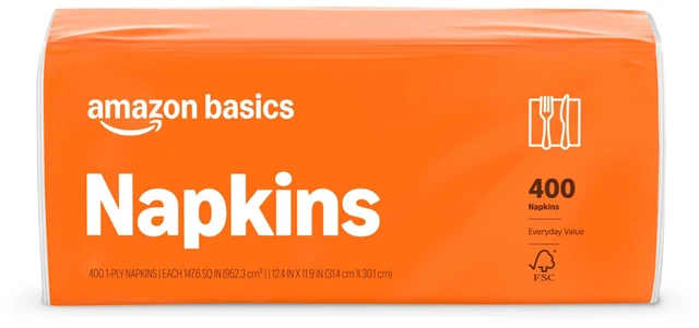 Main image of Amazon Basics Everyday 400 Count Paper Napkins