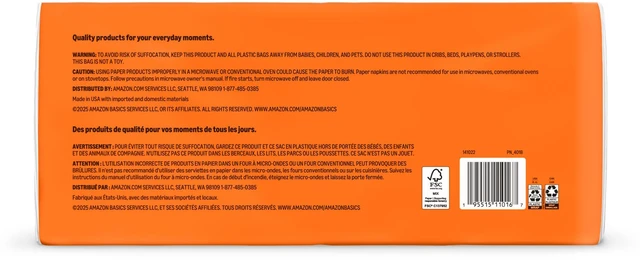 Alt view image 2 of 5 - Amazon Basics Everyday 400 Count Paper Napkins