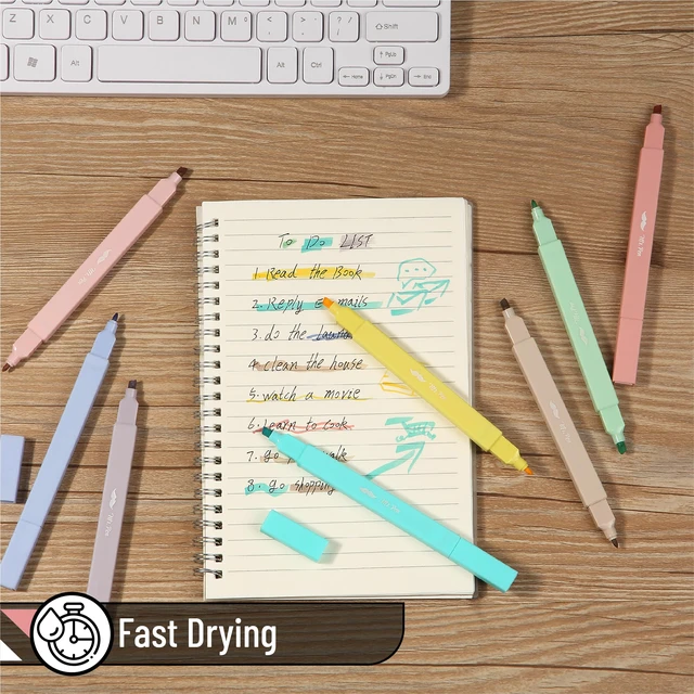 Alt view image 3 of 7 - Mr. Pen Dual Tip Aesthetic Highlighters, 8pcs, Chisel & Fine Tip