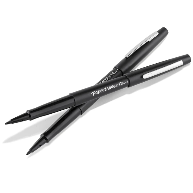 Alt view image 6 of 6 - Paper Mate Flair Felt Tip Pens, Medium Point (0.7mm), Black, 2 Count
