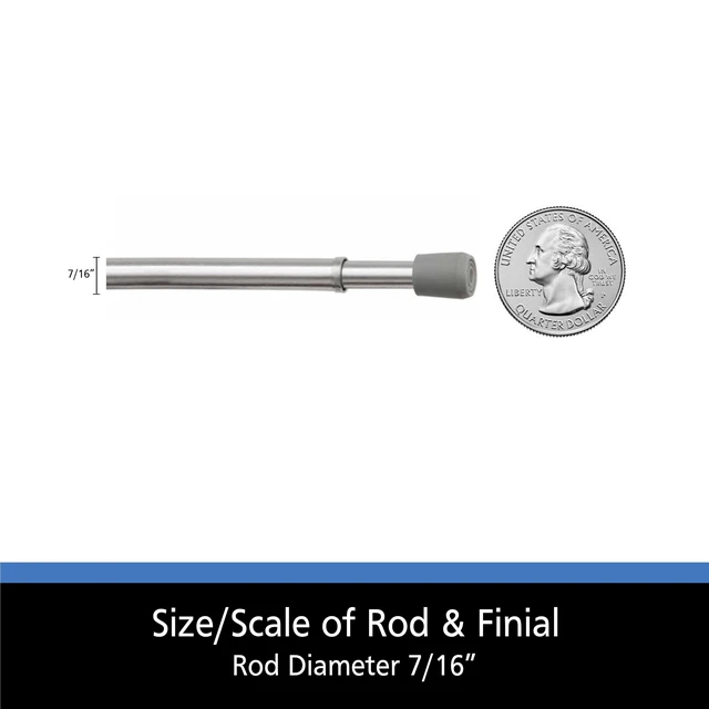 Alt view image 5 of 6 - Mainstays Adjustable Spring Tension Curtain Rod, 2-Pack, 7/16-Inch, 18-28-Inch, Chrome