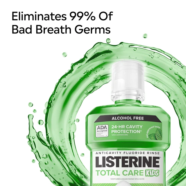 Alt view image 6 of 6 - Listerine Total Care Kids Mouthwash, Mint Shield, 16.9fl oz/500mL