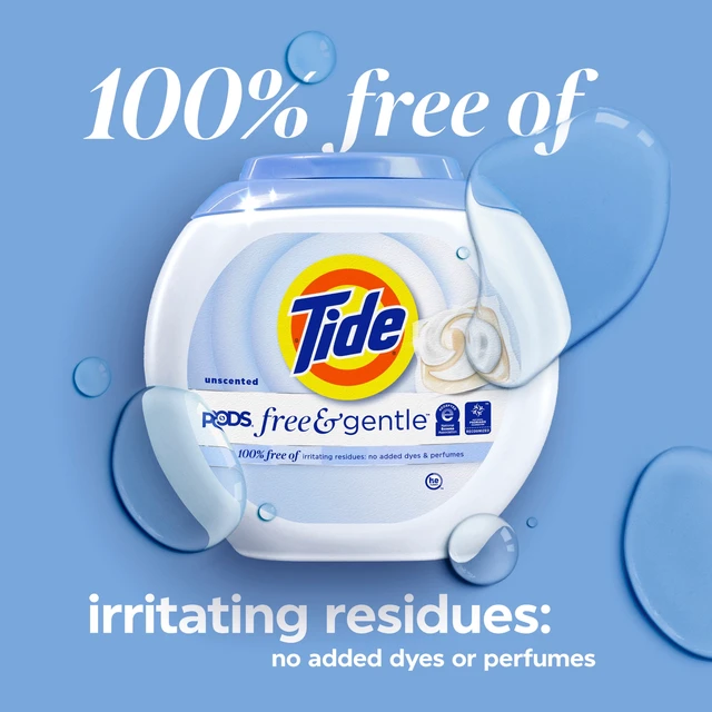 Alt view image 4 of 6 - Tide PODS Free and Gentle Laundry Detergent Pacs, Hypoallergenic, Unscented, 14 Count