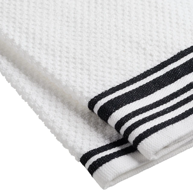Alt view image 6 of 6 - Mainstays 4-Pack 16in x 26in Woven Kitchen Towel Set, Black