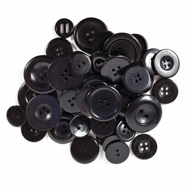 Alt view image 4 of 6 - Favorite Findings Value Black Assorted Sew Thru and Shank Buttons, 4oz