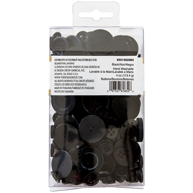 Alt view image 5 of 6 - Favorite Findings Value Black Assorted Sew Thru and Shank Buttons, 4oz