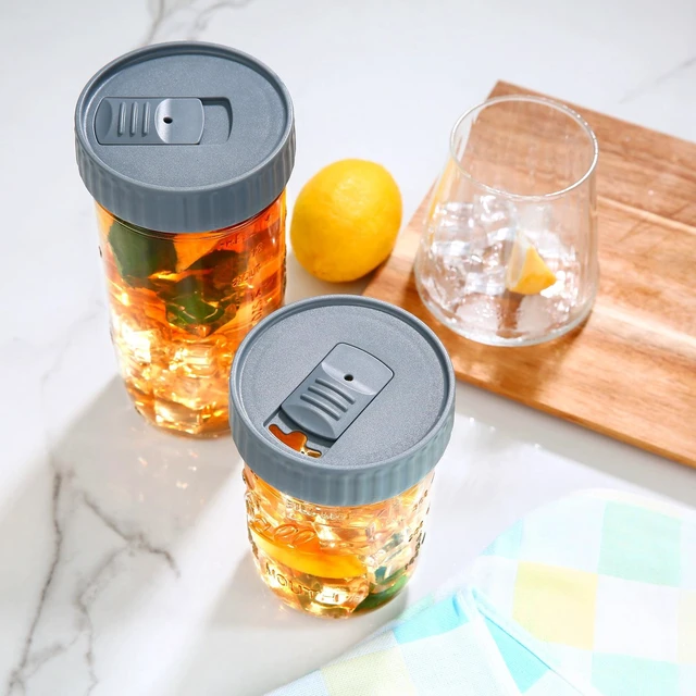 Alt view image 3 of 6 - Mainstays BPA-Free Wide Mouth Mason Jar Drinking Lid - Set of 2