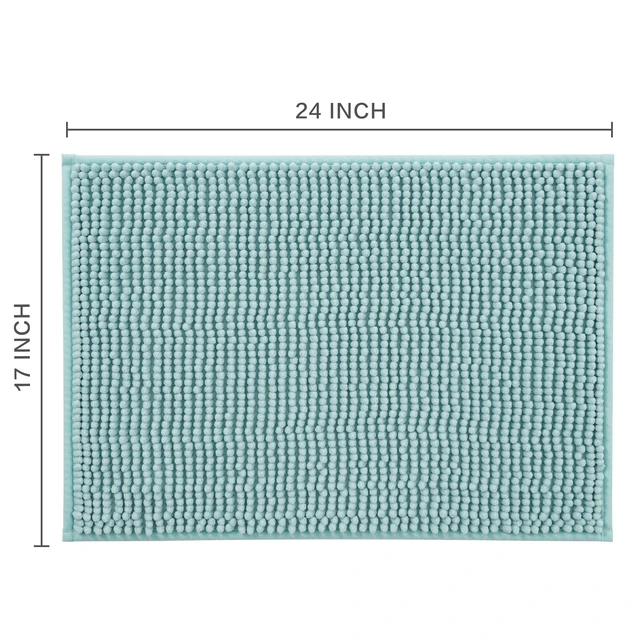 Alt view image 5 of 6 - Mainstays Aqua Chenille Noodle Bath Rug 17in x 24in