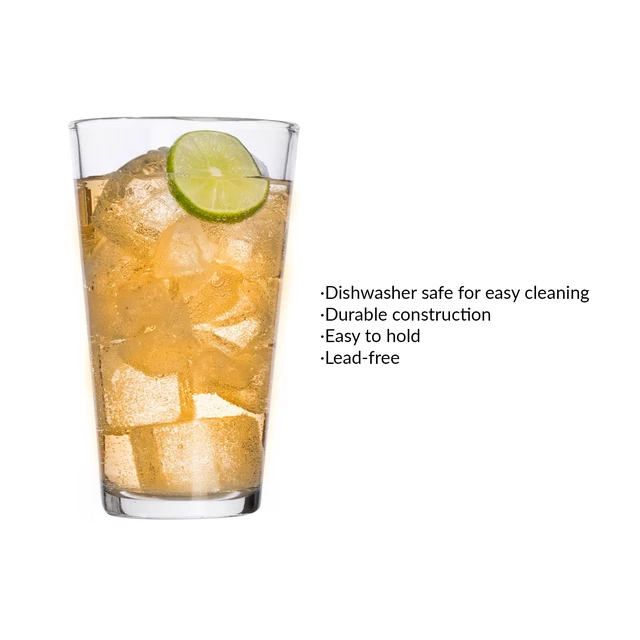Alt view image 5 of 5 - Mainstays Clear Pint Glass 16 oz (4 Pack)
