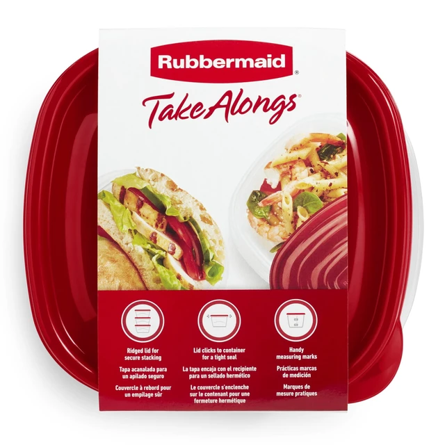 Alt view image 5 of 5 - Rubbermaid TakeAlongs Food Storage Containers, 10-Piece Set, Red