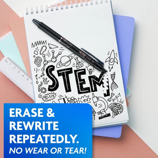 Alt view image 2 of 5 - Pilot Frixion Clicker Erasable Gel Pens, Fine Point, Black Ink, 3 Count