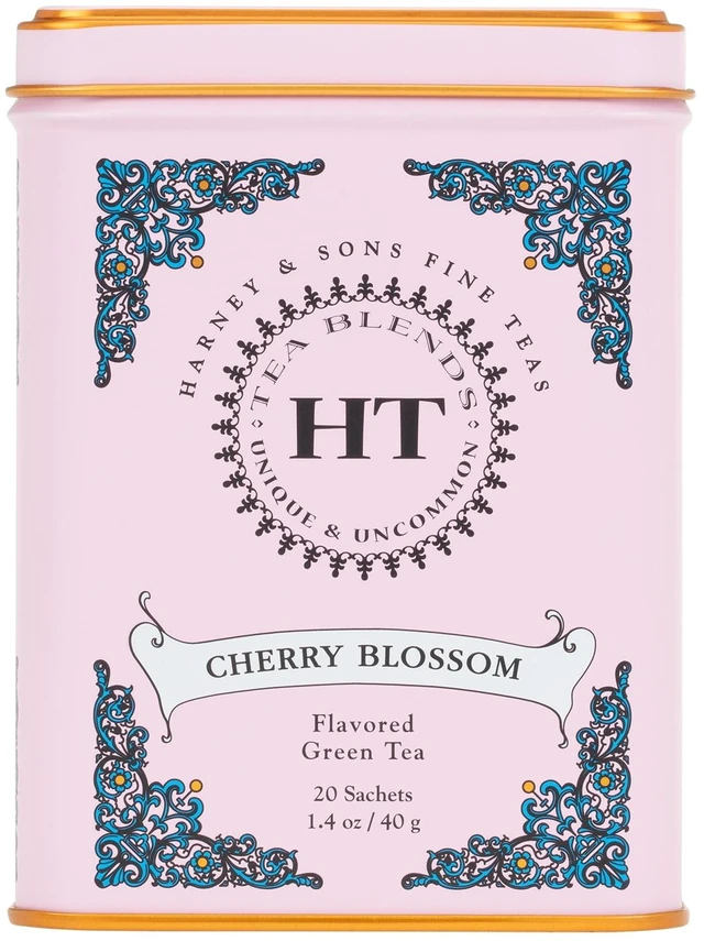 Main image of Harney & Sons Cherry Blossom Green Tea, Cherry Flavor, 1.4 oz, 20 Count