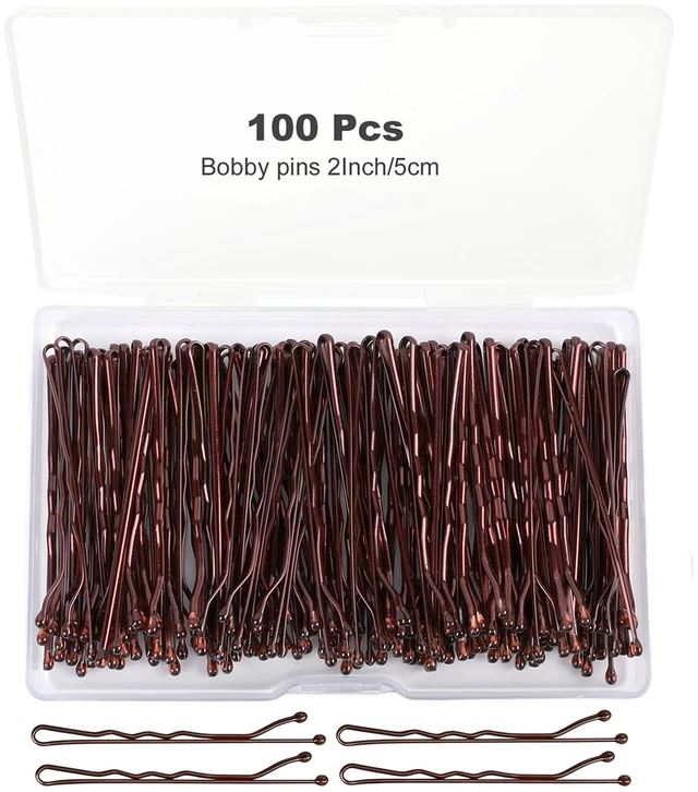 Main image of 100Pcs 2Inch Brown Bobby Pins Hair Pins Kit for Women, Girls, Kids