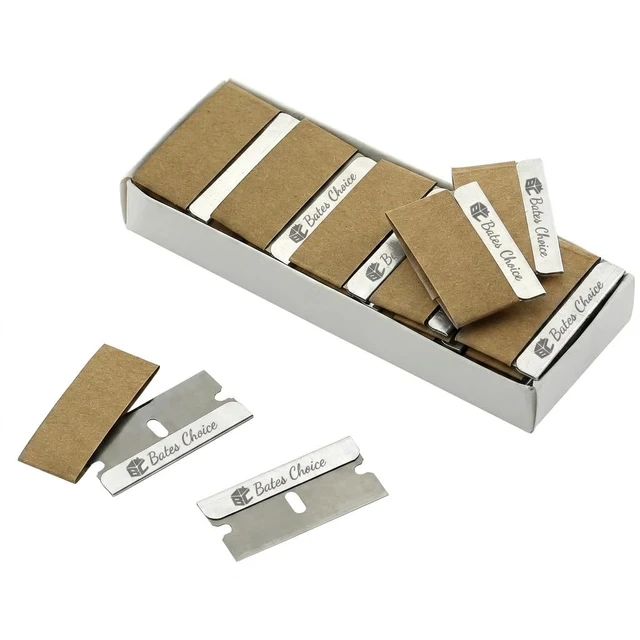 Alt view image 5 of 6 - Bates Razor Blades 50 Pack Carbon Steel Flat Scraper Blades