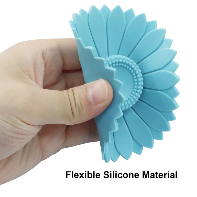 Alt view image 5 of 5 - Hitefu Sunflower Silicone Cup Covers, Multicolored, Set of 3