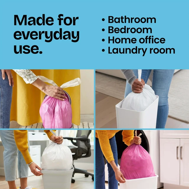 Alt view image 5 of 6 - Glad Odorshield Small Drawstring Trash Bags, 4 Gal, Febreze Beachside Breeze, 34 Ct