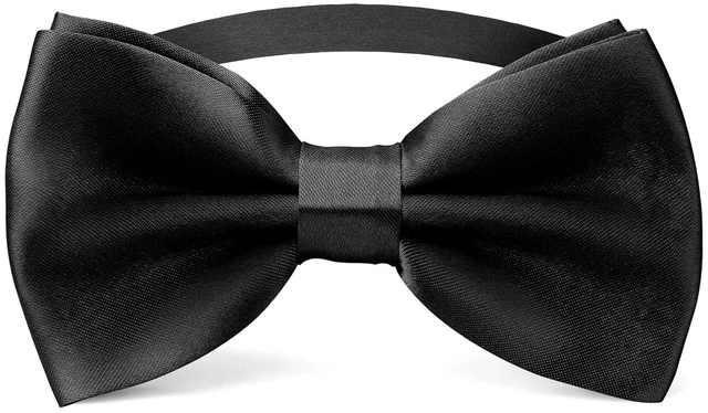 Main image of Men's Clip On Black Bow Tie for Tuxedo