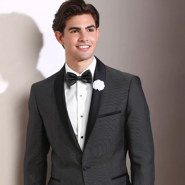 Alt view image 3 of 7 - Men's Clip On Black Bow Tie for Tuxedo