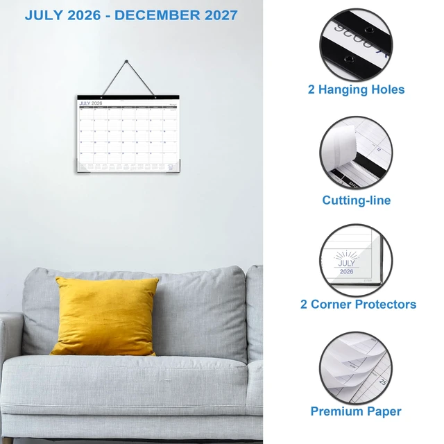 Alt view image 7 of 7 - 2027 Desk/Wall Calendar, Jul 2026 - Dec 2027, 14.6" x 11.5"