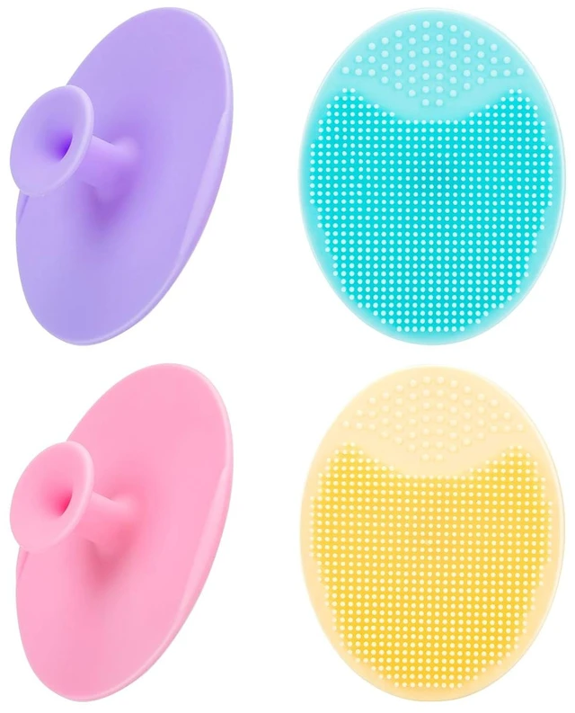 Main image of 4 Pack JEXCULL Soft Silicone Facial Cleansing Brush Face Exfoliator for Blackhead, Acne, Pore Pad, and Cradle Cap - Deep Cleaning Skin Care