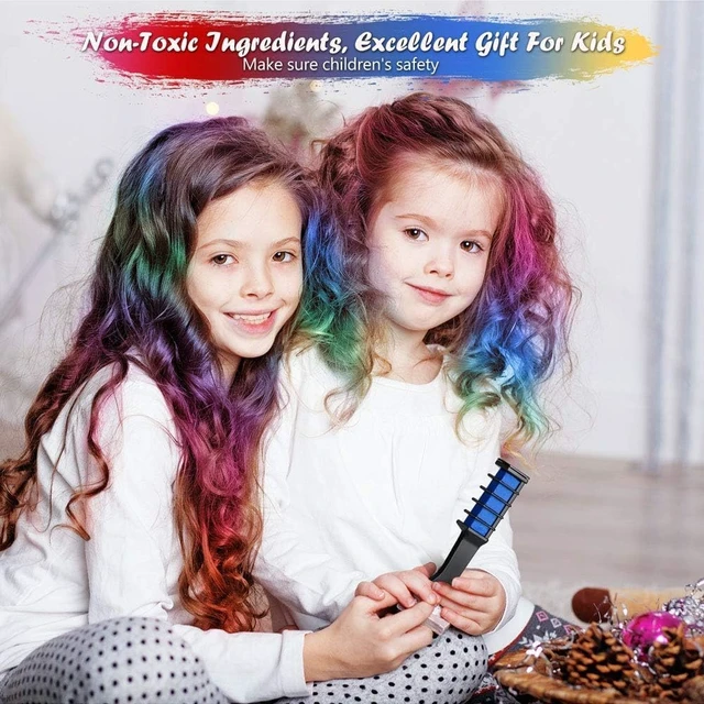 Alt view image 5 of 7 - LAWHO Hair Chalk Comb 6 Colors Temporary Hair Dye Marker Gifts for Girls Kids Adults Halloween Christmas Birthday Party Cosplay
