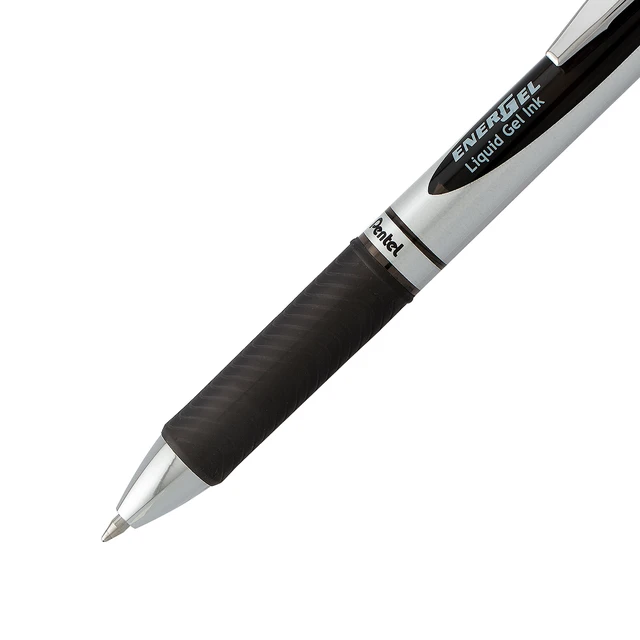 Alt view image 5 of 5 - Pentel EnerGel RTX Retractable Liquid Gel Pen, 0.7mm, Medium Line, Metal Tip, Black Ink, Pack of 2 (BL77BP2A)