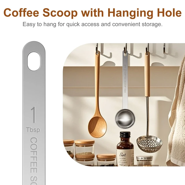 Alt view image 3 of 7 - 2PCS 15ML (1 Tablespoon) Stainless Steel Coffee Measuring Spoons with Long Handle for Ground Coffee, Tea, Baking Powder