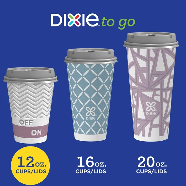 Alt view image 2 of 6 - Dixie Paper Coffee Cups with Lids, 12 oz, 14 Count, Pack of 2, Insulated, Hot or Cold